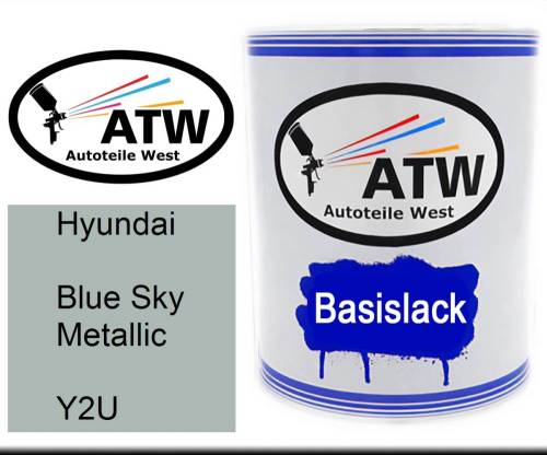 Hyundai, Blue Sky Metallic, Y2U: 1L Lackdose, von ATW Autoteile West.